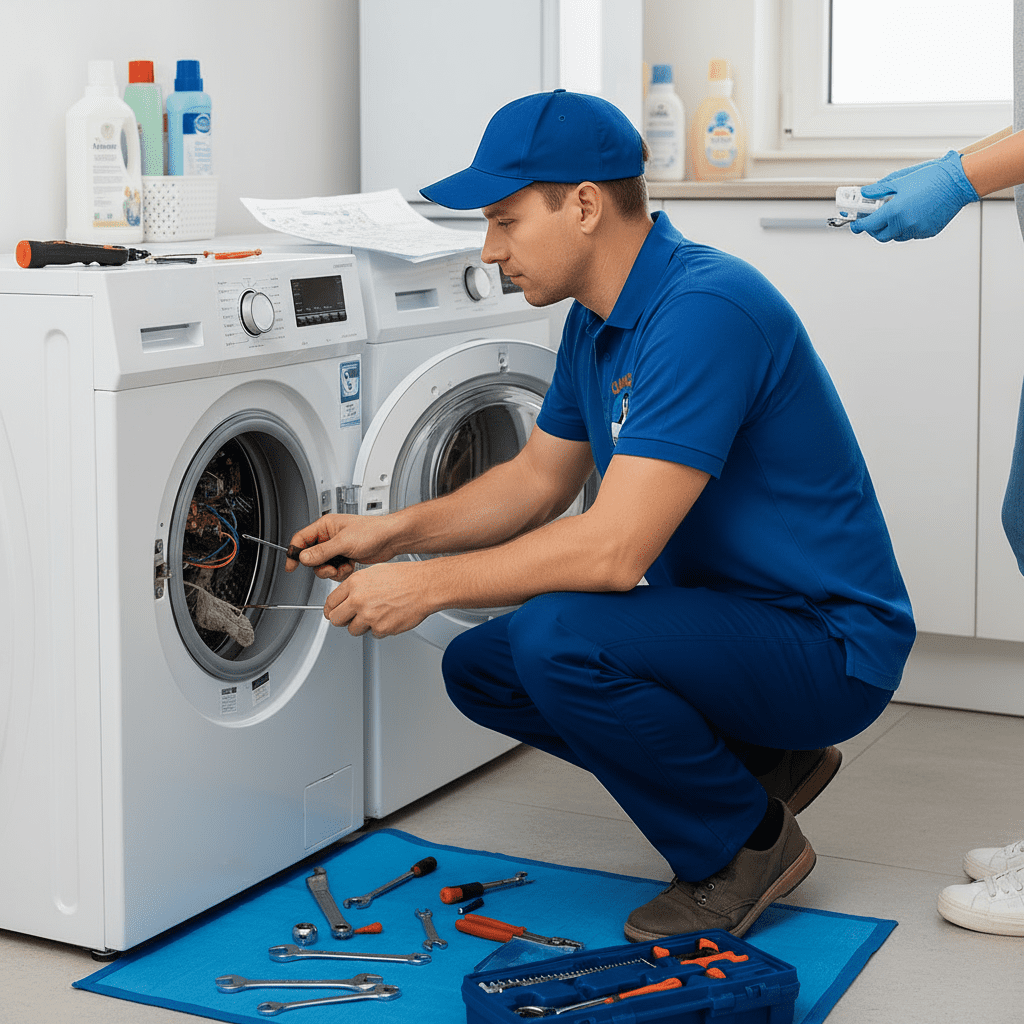 Manutenção de máquina de lavar